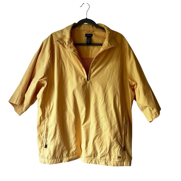 IZOD XFG Men’s Yellow Golf Jacket Size L Half Zip Windbreaker Lightweight - Picture 1 of 9